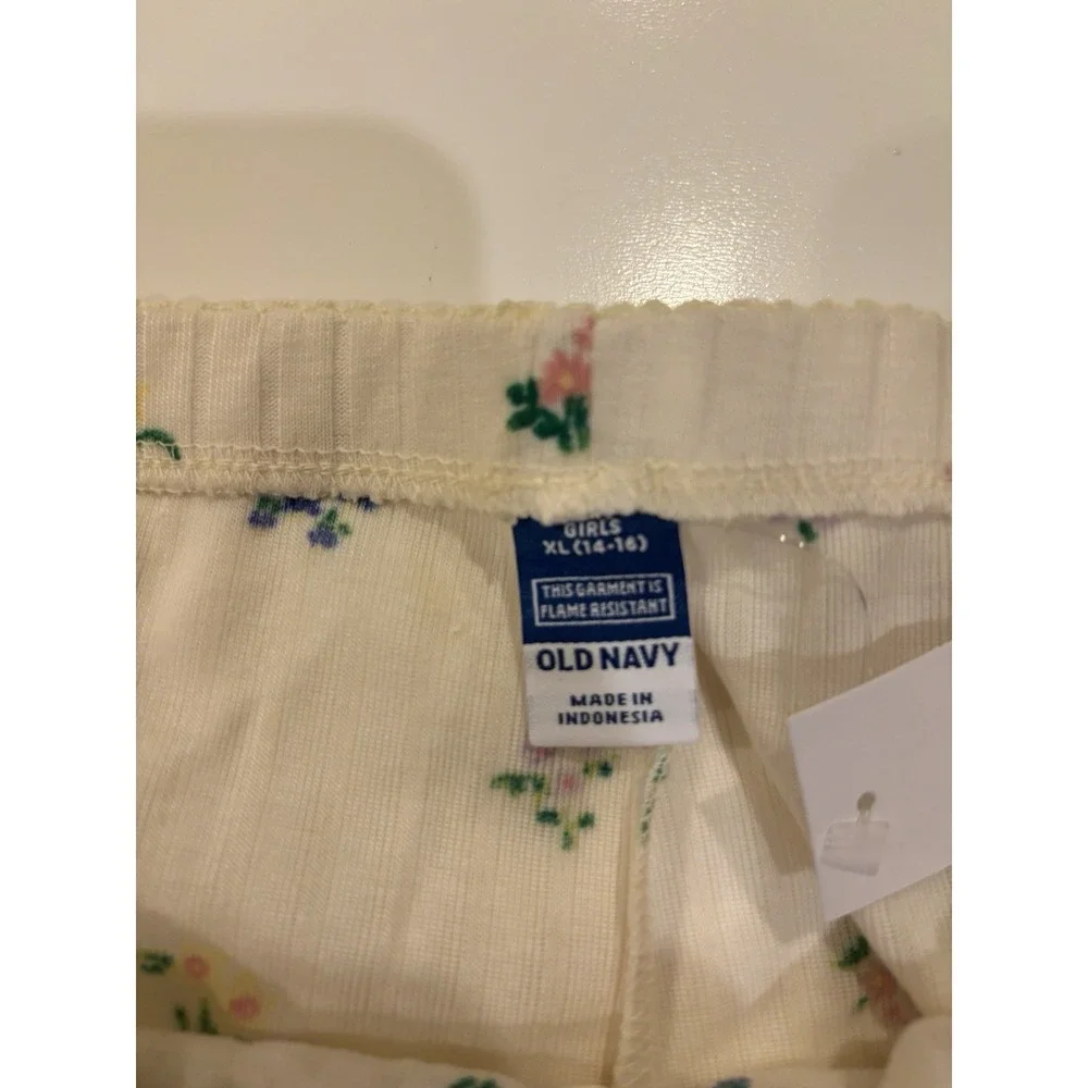 Old Navy girls XL 12-14 Tank Pajama set With Pants Floral Lightweight